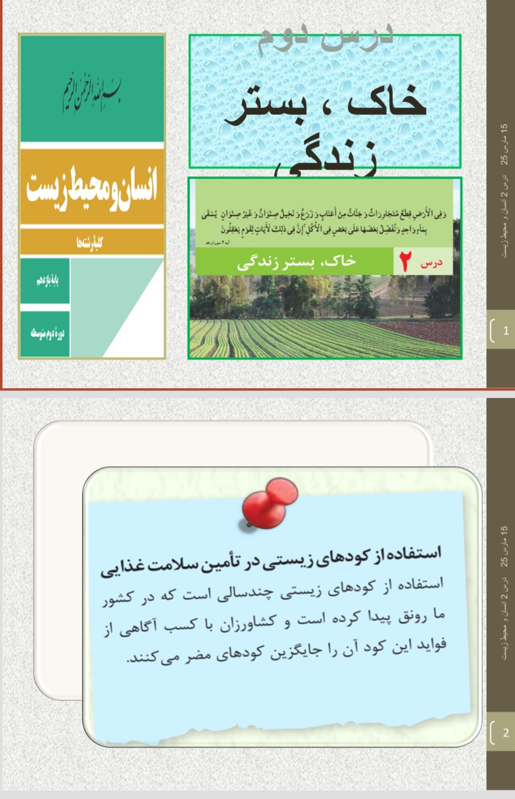دریافت پاورپوینت انسان و محیط زیست پایه یازدهم (درس ۲)