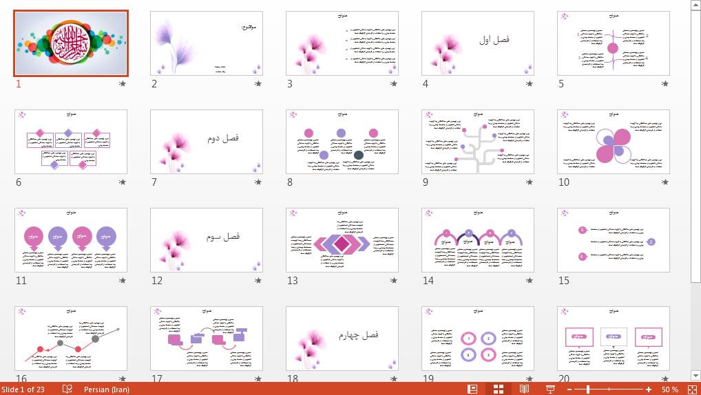 دریافت زیباترین قالب پاورپوینت حرفه ای گل