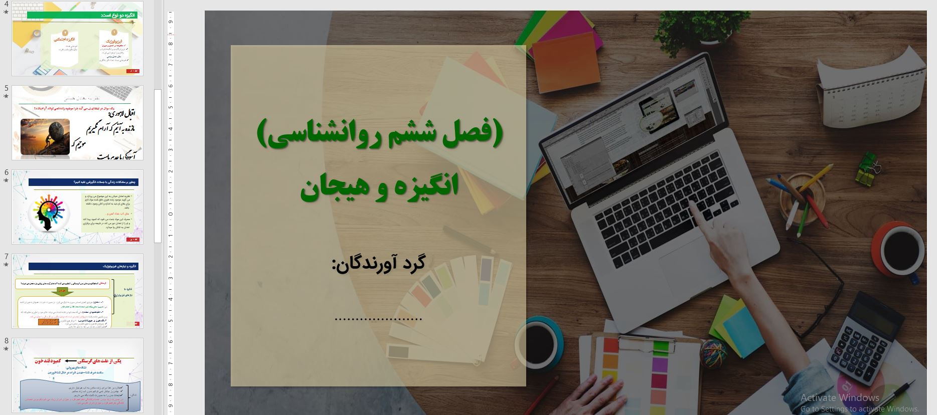 دریافت پاورپوینت درباره انگیزه و هیجان (فصل ششم روانشناسی)